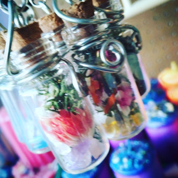 Spell Bottle Necklace, Potion Bottle Necklace, Witch Bottle Necklace