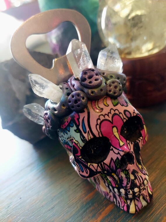 Quartz Crystal Skull Bottle Opener