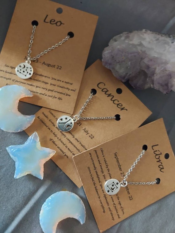 Zodiac Necklace, constellation necklace, star necklace, horoscope jewelry