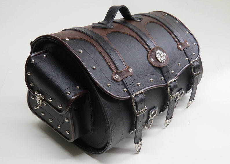 Motorcycle Sissy Bar Rear Bag Black Brown Waterproof Genuine Etsy