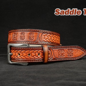 Personalized Viking Tooled Leather Belt Celtic belt, western belt,cowboy belt, custom leather belts, handmade leather belts