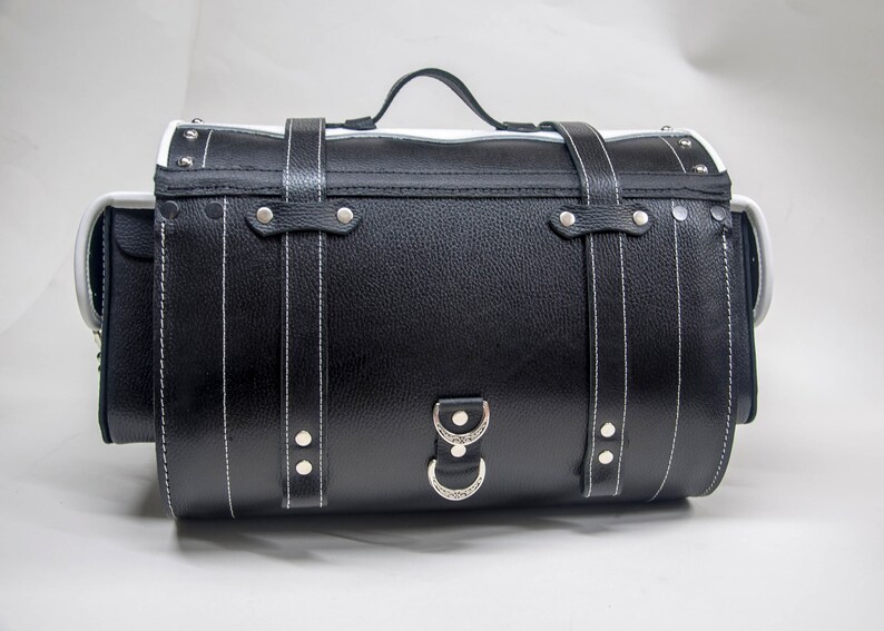 Motorcycle Sissy Bar Rear Bag Black White Waterproof Genuine Etsy