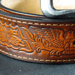 Personalized Leather Belt, Tooled Leather Belts, Western Belt, Mens ...