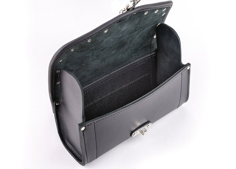 Leather Motorcycle Tool Bag Black Leather Toolbag Fork Bag Etsy