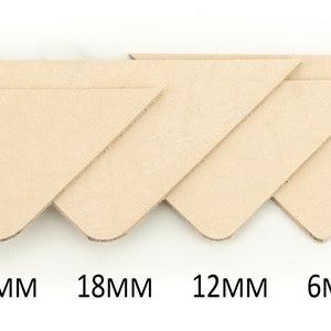 May include: Four beige leather corner protectors in different sizes: 24mm, 18mm, 12mm, and 6mm.