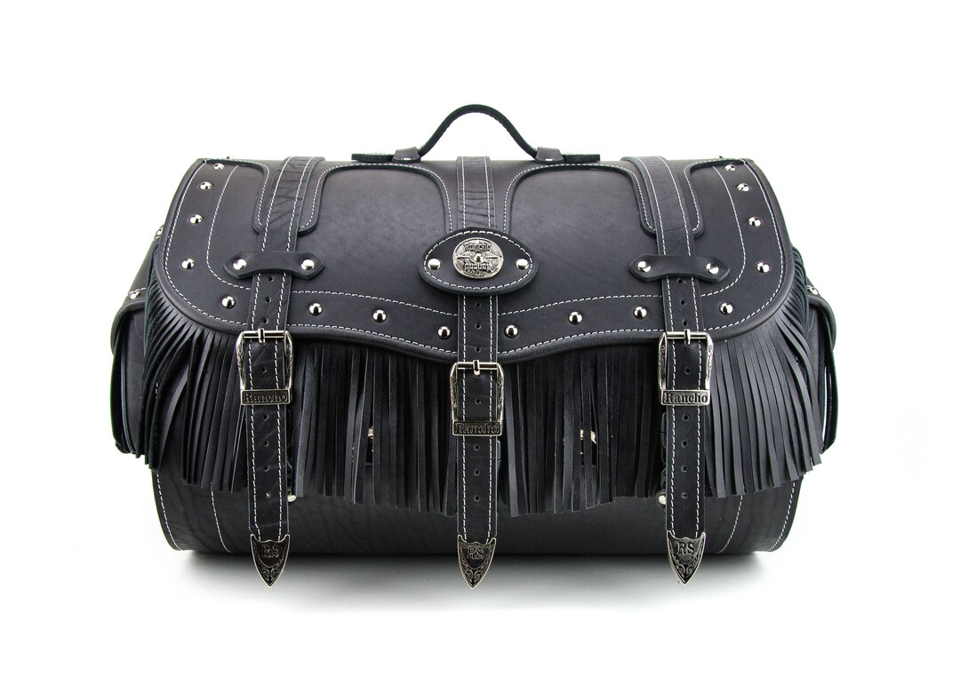 Motorcycle Sissy Bar Leather Bag, Genuine Leather Bike Bag, Motorcycle