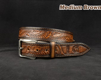 Buy Personalized Leather Western Belt, Tooled Western Belt, Cowboy