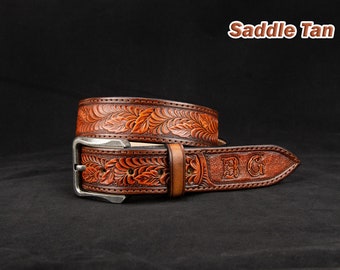 Personalized Leather Western Belt, Tooled western belt, cowboy leather belt, Mens Leather belt, mens western belt, mexican leather belt