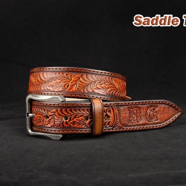 Personalized Leather Western Belt, Tooled western belt, cowboy leather belt, Mens Leather belt, mens western belt, mexican leather belt