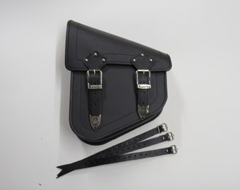 GARGOYLE BELLS Borsa Moto In Pelle Per Forcella 30,5 Cm - Borsa Attrezzi Universale Da Sella Nera