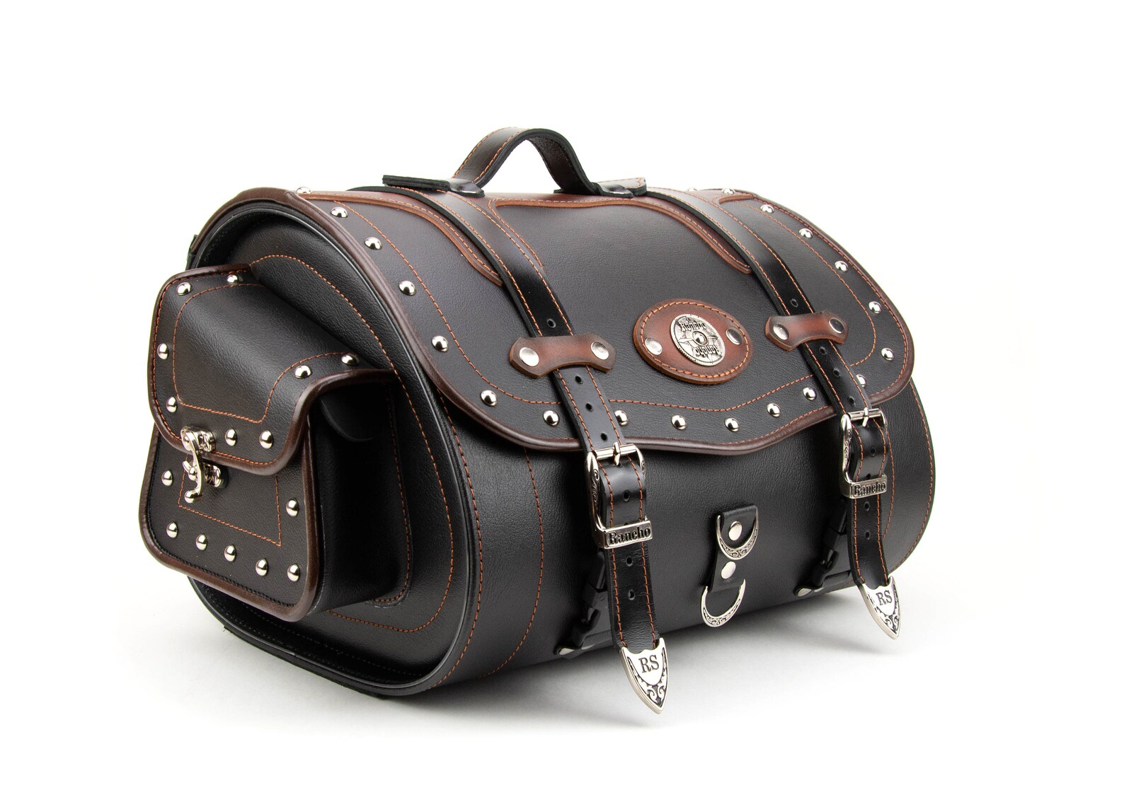 Motorcycle Sissy Bar Leather Bag Genuine Leather Bike Bag Etsy