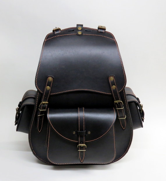Handmade Genuine Leather Black Backpack Free Shipping! Jaald 18 main image 2