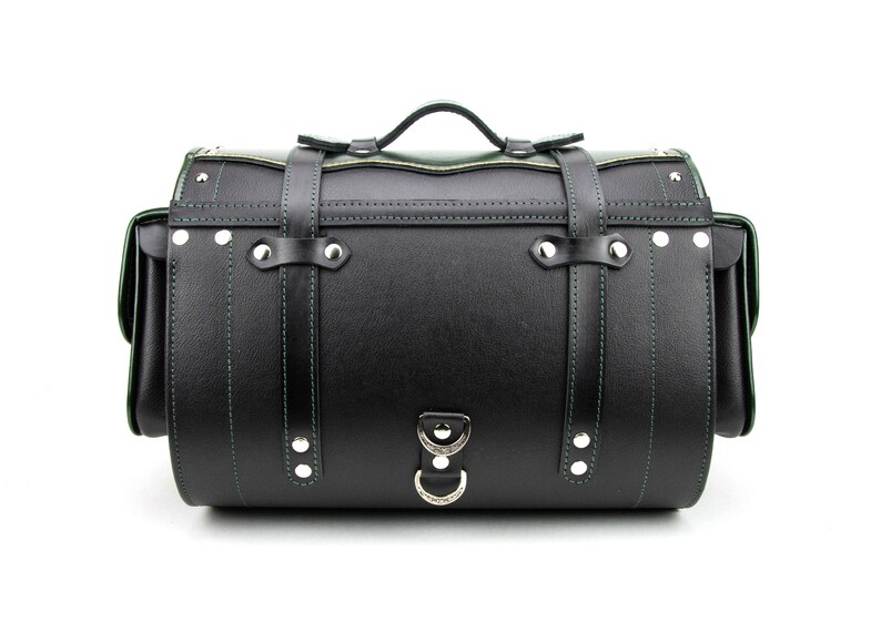 Motorcycle Sissy Bar Rear Bag Black Green Waterproof Genuine Etsy