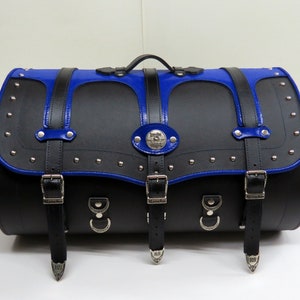 Motorcycle Sissy Bar Rear Bag, Trunk Bag, Waterproof Genuine Leather Bag PU Leather Bag Motorcycle Luggage Trunk Harley Bag Siberia 60K maxi