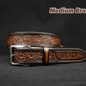 Personalized Leather Western Belt, Tooled western belt, cowboy leather belt, Mens Leather belt, mens western belt, mexican leather belt