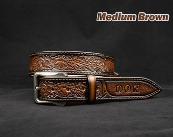 Personalized Leather Western Belt, Tooled western belt, cowboy leather belt, Mens Leather belt, mens western belt, mexican leather belt