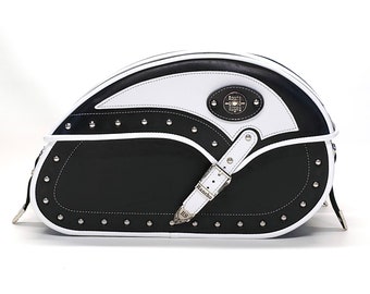 Leather Motorcycle Saddlebags, Waterproof Bike Side Bags, Rancho Style
