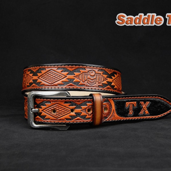 Personalized Leather Western Belt, Tooled western belt, cowboy leather belt, Mens Leather belt, mens western belt, mexican leather belt