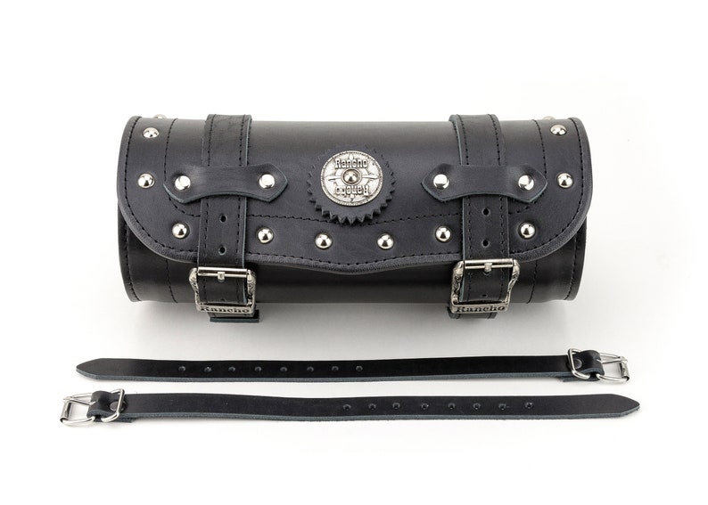 Leather Motorcycle Tool Bag Black Leather Toolbag Fork Bag Etsy