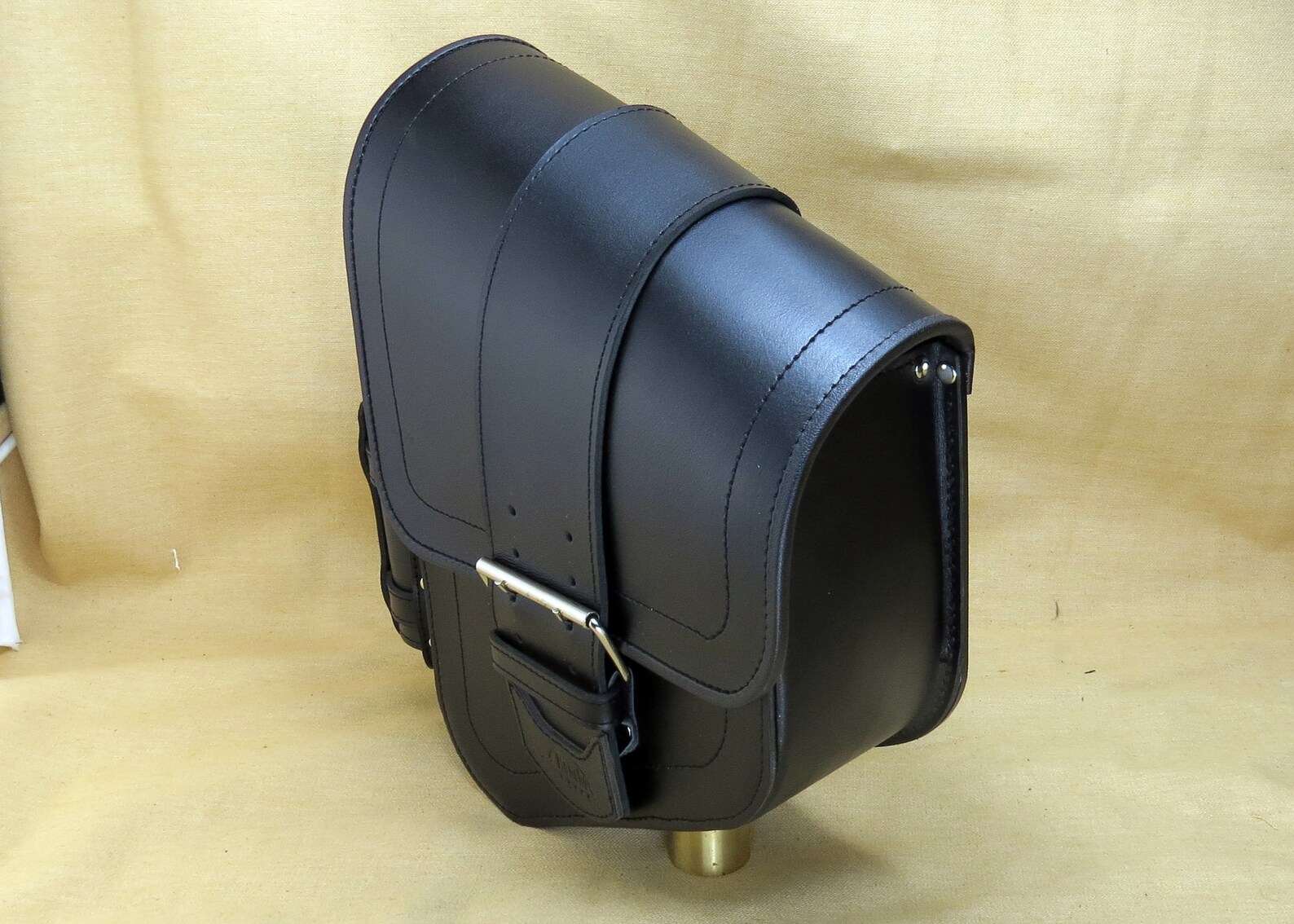 Black Motorcycle Left Side Swingarm Bag With Bottle Holder Etsy Canada