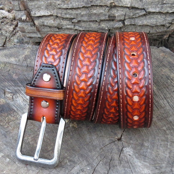 Personalisierter Leder-Westerngürtel, Punzierter Westerngürtel, Cowboy-Ledergürtel, Herren-Ledergürtel, Herren-Westerngürtel, mexikanischer Ledergürtel