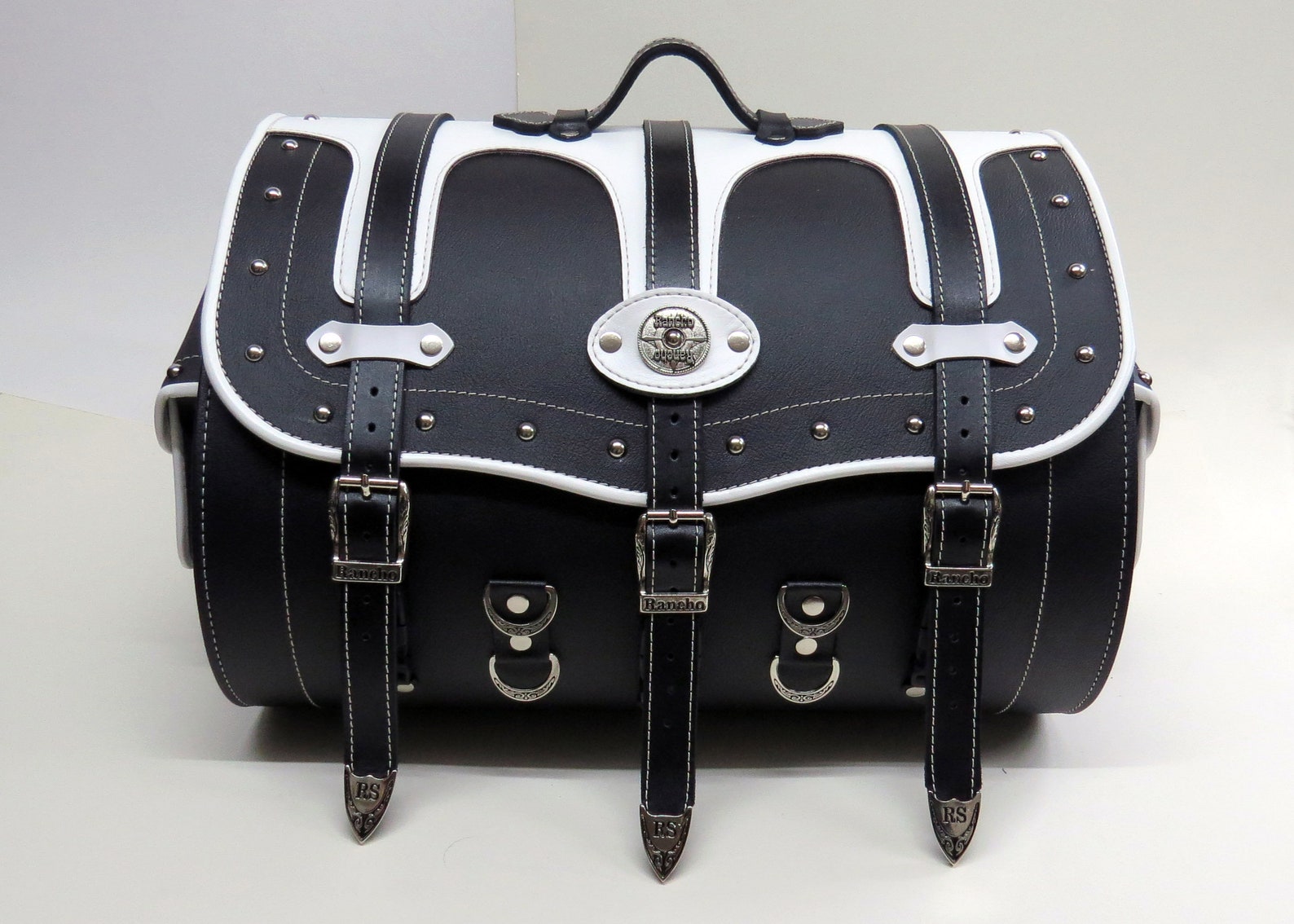 Motorcycle Sissy Bar Rear Bag Black White Waterproof Genuine Etsy