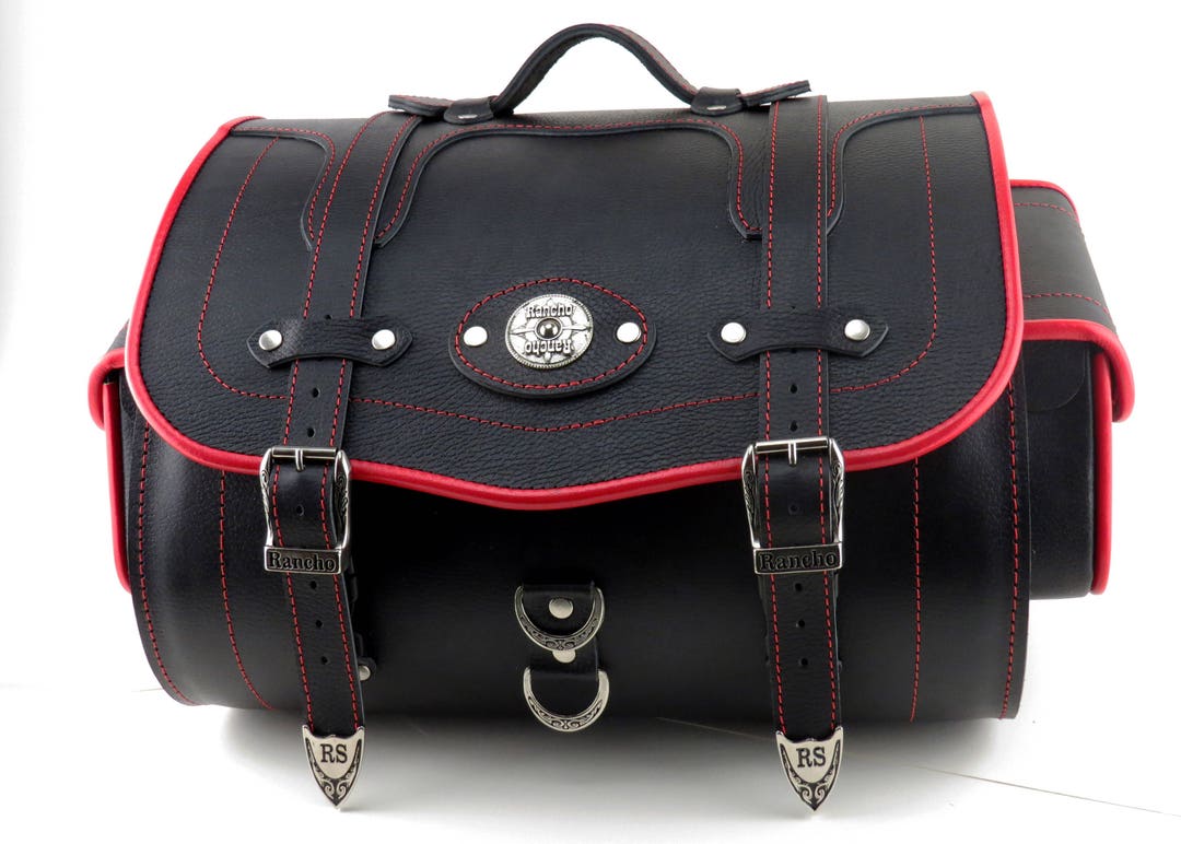 Motorcycle Sissy Bar Leather Bag, Genuine Leather Bike Bag, Motorcycle