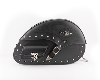 Motorcycle Saddle Bags, Genuine Waterproof Leather, Side Luggage, Bike Storage