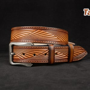 Personalized Leather Western Belt, Tooled western belt, cowboy leather belt, Mens Leather belt, mens western belt, mexican leather belt