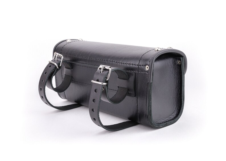Leather Motorcycle Tool Bag Black Leather Toolbag Fork Bag Etsy