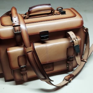 Men's Leather Duffle Bag, Travel Holdall, Luggage, Carry All Holdall, Leather Luggage, Carry on Baggage, Vegetable Tanned, Suitcase