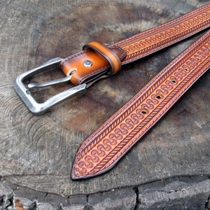 Personalized Leather Belt tooled leather belts western belt | Etsy