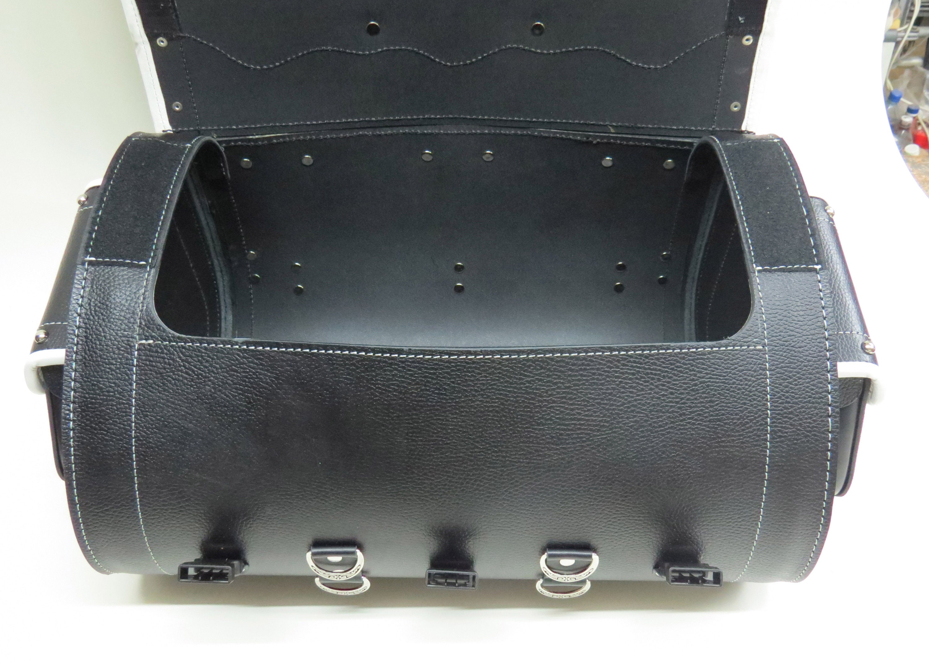 Motorcycle Sissy Bar Leather Bag Genuine Leather Bike Bag Etsy