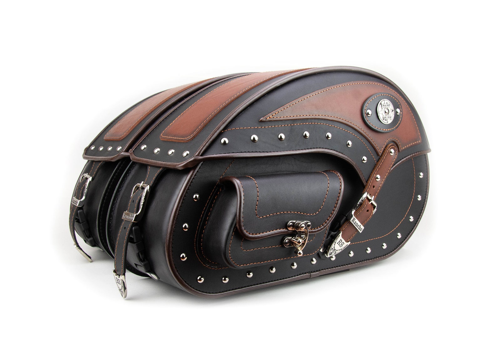 real leather motorcycle saddlebags