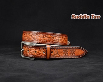 Personalized Leather Western Belt, Tooled western belt, cowboy leather belt, Mens Leather belt, mens western belt, mexican leather belt