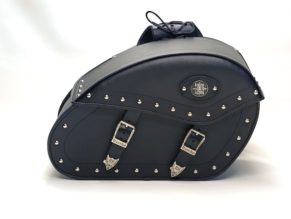 Sacoches Latérales Vélo/moto Cuir Parry's Leather World, Noires, 5L, Personnalisables