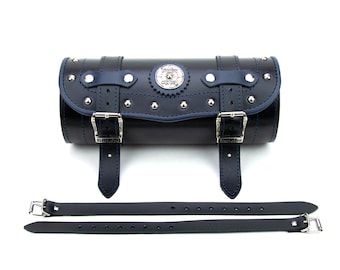 Waterproof Leather Motorcycle Tool Bag: Harley, Chopper Bike Saddlebag