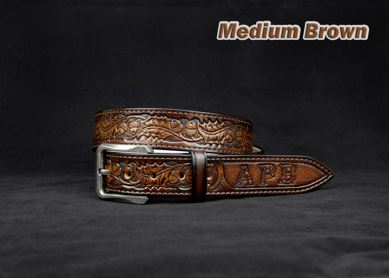 Personalized Leather Belt Tooled Belts Western - Custom Western Leather Belts Personalized Leather Belt Tooled Belts Western - Custom Western Leather Belts