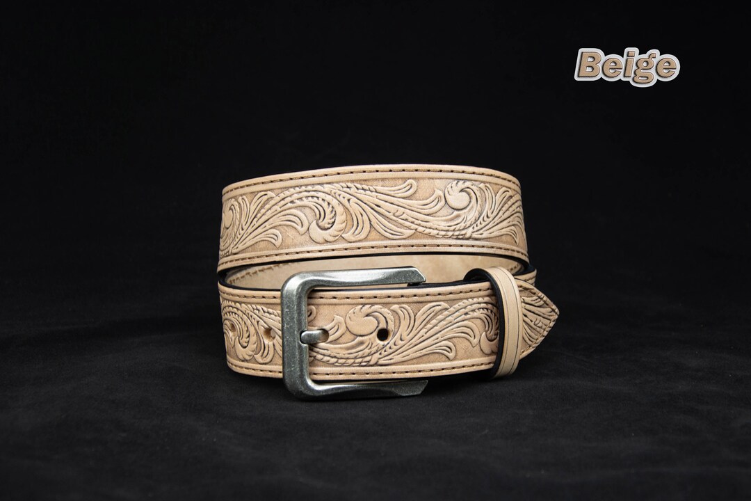 Personalized Sheridan Leather Belt Tooled Leather Belts - Etsy
