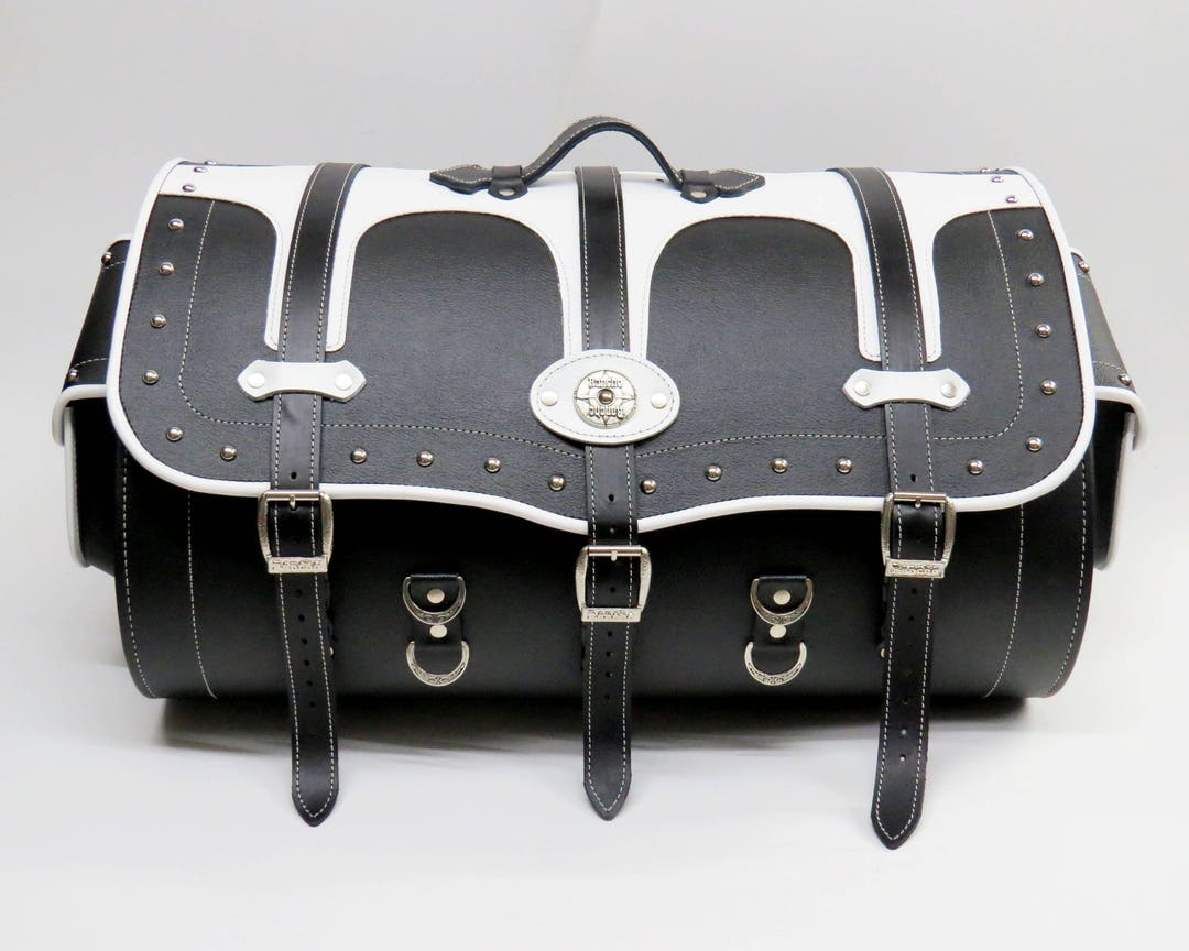 Motorcycle Sissy Bar Leather Bag, Genuine Leather Bike Bag, Motorcycle