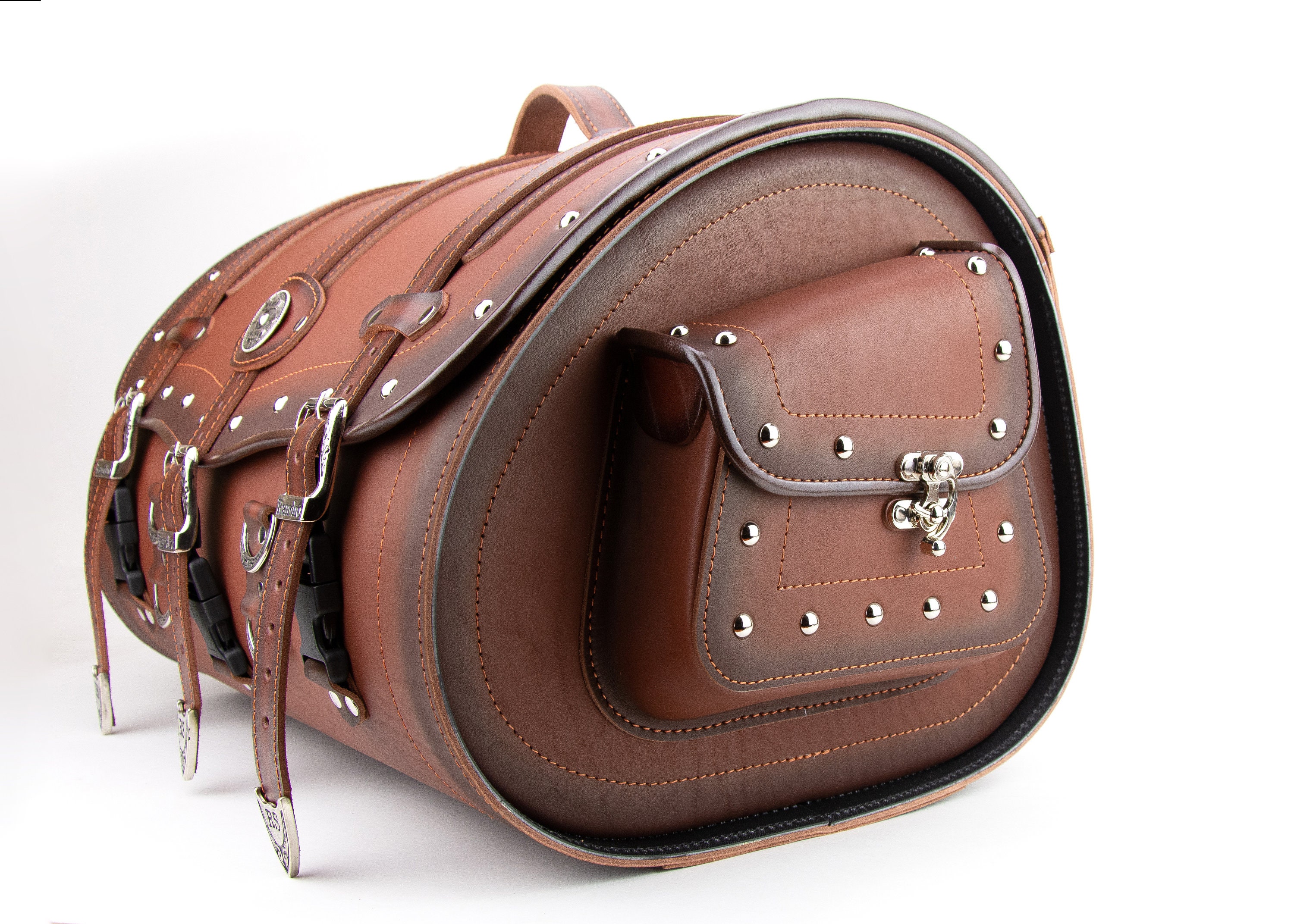 Leather Bag Hide & Drink Motorrad-Lenkertasche Aus Vollnarbenleder – Handgefertigt, Bourbon-braun Satteltaschen Für Fahrrad Kinder