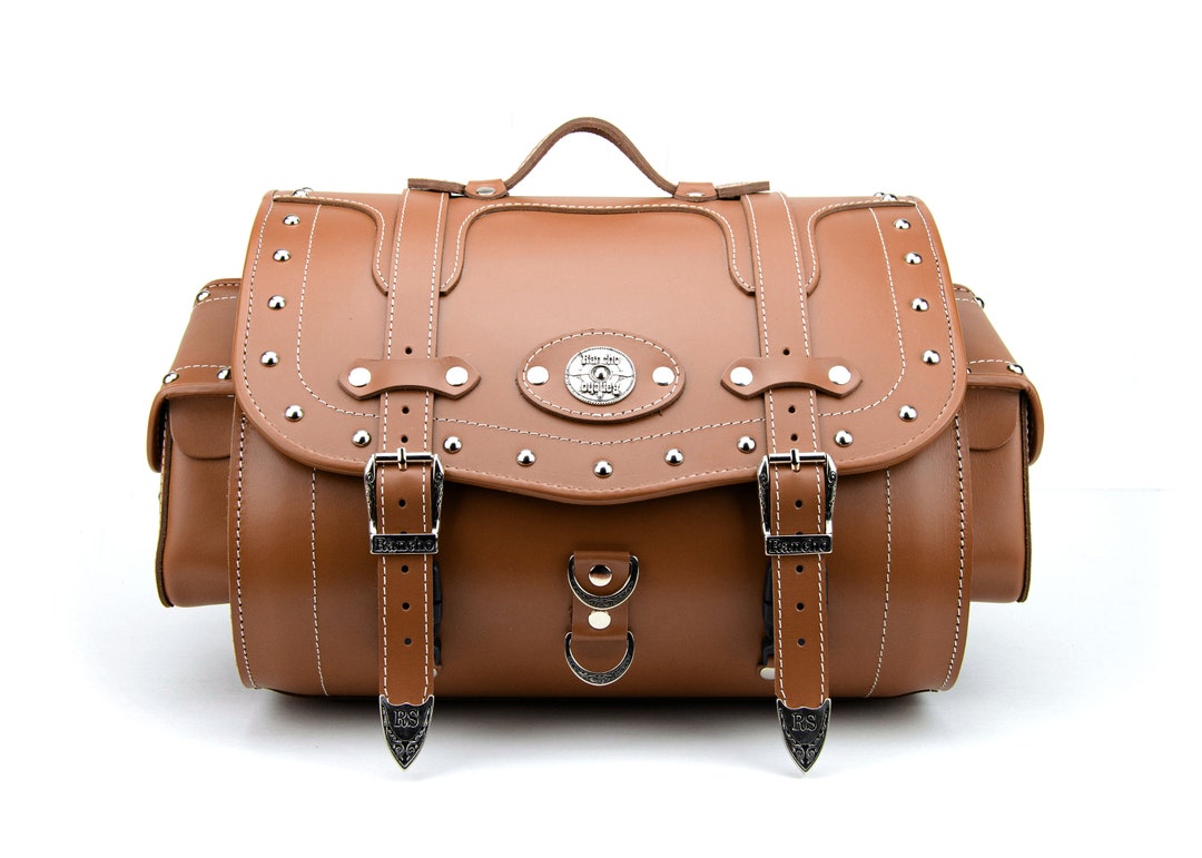 Bolsa trasera para respaldo de motocicleta, color tostado, bolsa  impermeable de cuero genuino, baúl para motocicleta, bolsa Harley - Etsy  México, image size:1080x771