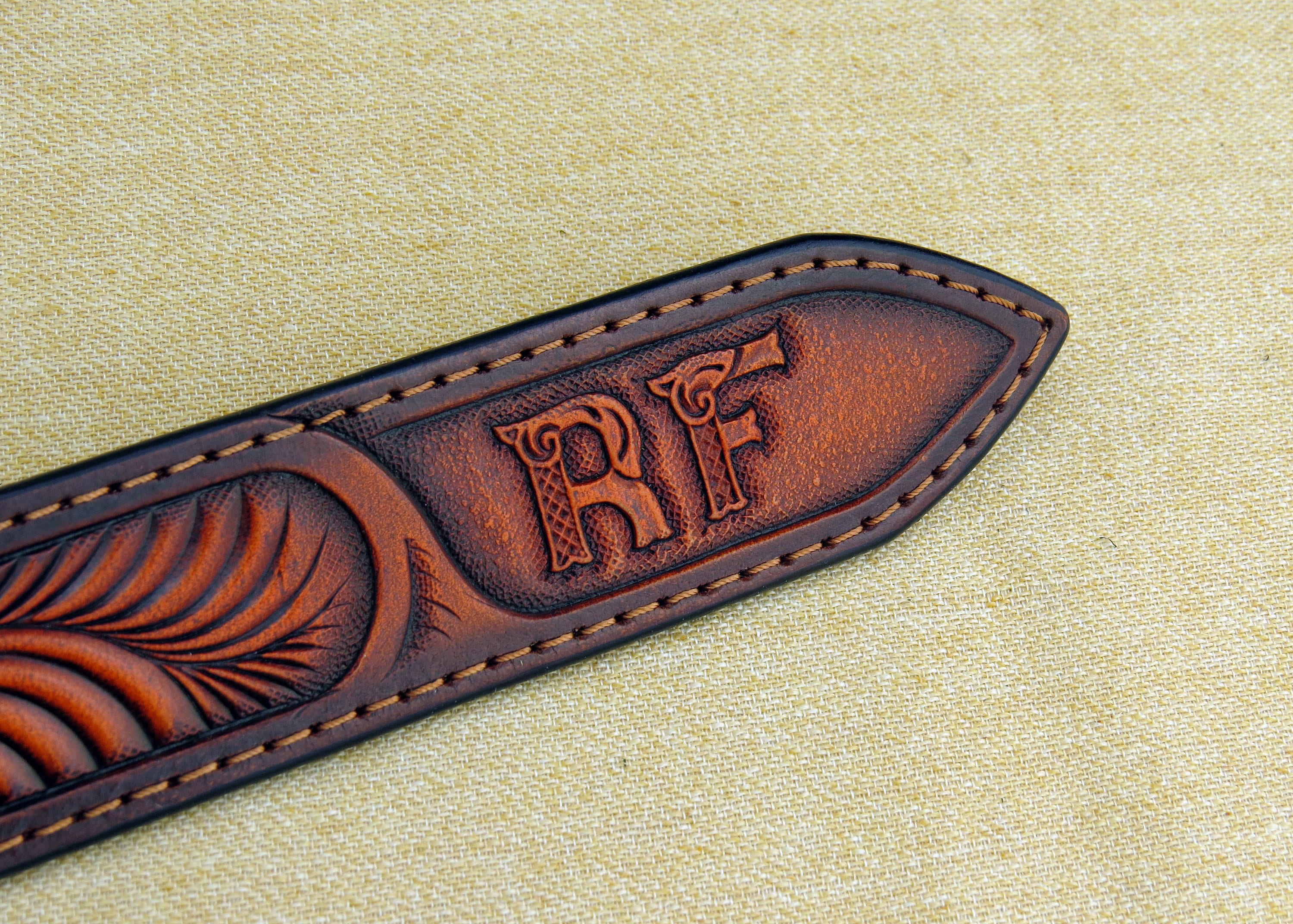 Personalized Leather Western Belt, Tooled Western Belt 