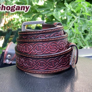 Personalized Celtic Tooled Leather Belt Viking Belt, Western Belt ...