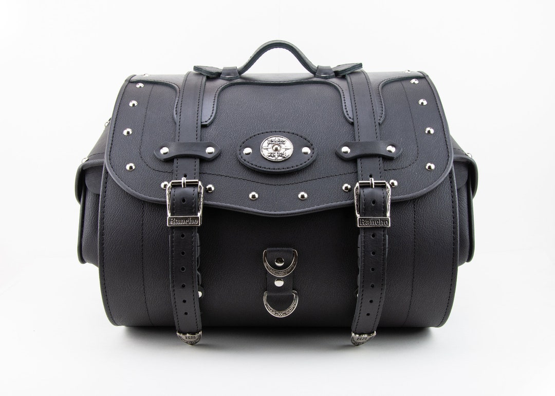 Motorcycle Sissy Bar Leather Bag, Genuine Leather Bike Bag, Motorcycle