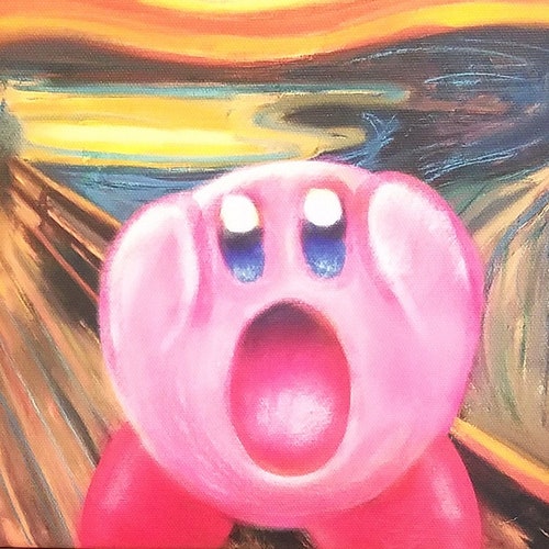 Kirby Nintendo Canvas Print Etsy