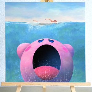 Kirby Nintendo Jaws canvas print