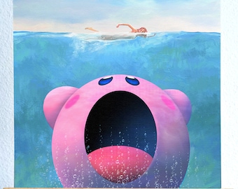 Kirby Nintendo Jaws canvas print