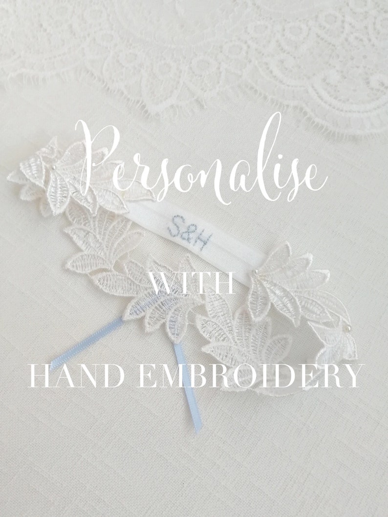 Personalised Garter Hand Embroidered Garterlace Garter Etsy UK
