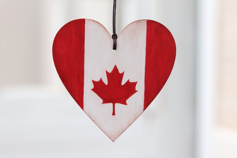 Canadian Flag Christmas Ornament Personalized Canadian Etsy